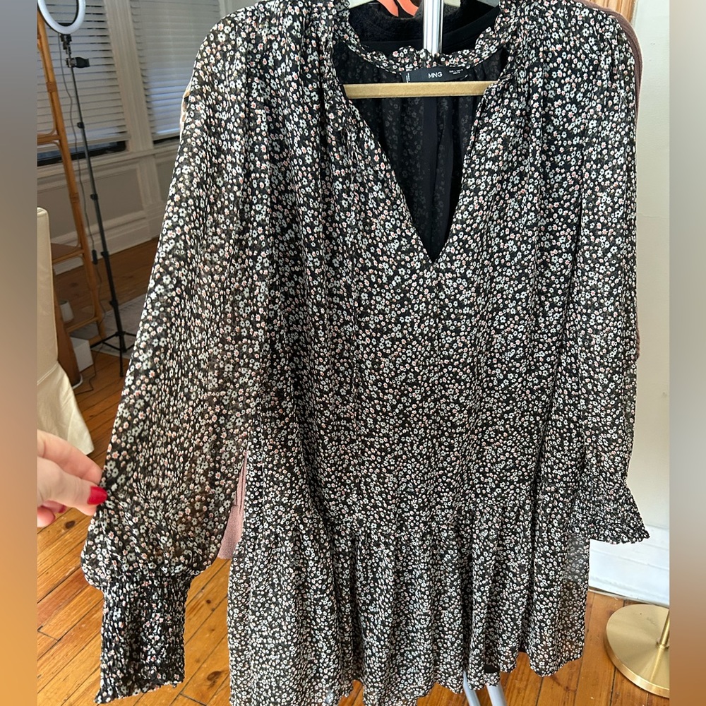 MANGO Long Sleeve Dress - oversized size 8